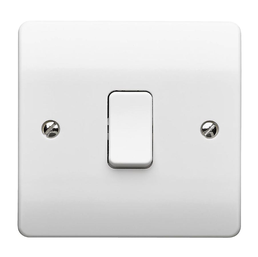 MK 10A 1 Gang 2 Way Switch S4781, Classic 10A Single Gang Two-Way Switch with Robust Construction, Designed for Easy Installation and Reliable Switching Performance